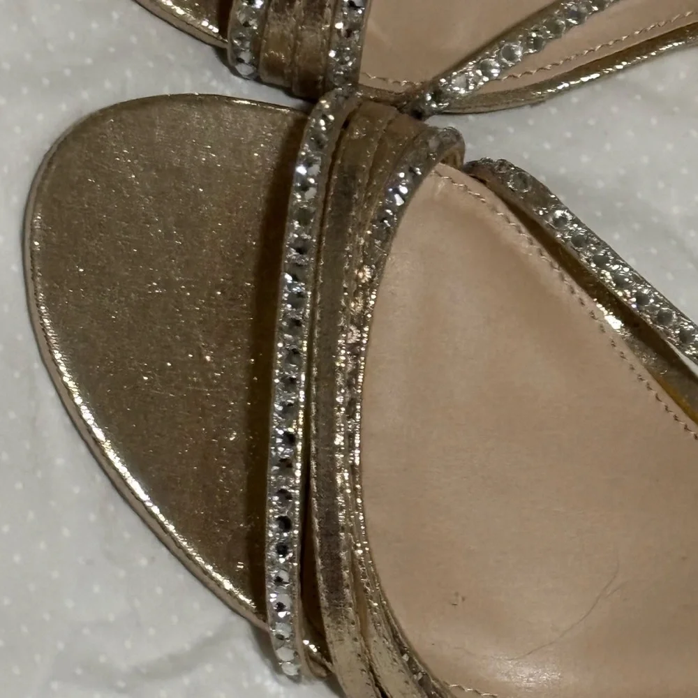 Nina NY Gold Strappy Heels - Picture 2 of 11